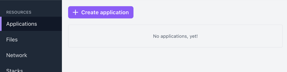 Screenshot of Applications -page